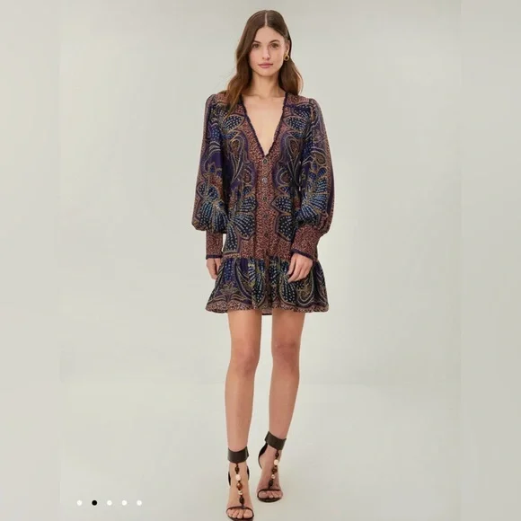 FARM Rio | Dresses | Farm Rio Blue Floral Glam Lenzing Ecovero Mini Dress |  Poshmark